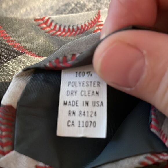 Vintage Baseball Tie 1990s Ralph Martin Men’s Accessories - Picture 8 of 9